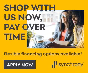 Flexible financing available through Synchrony